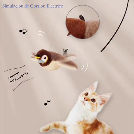 Juguete Interactivo y Realista – Gorrión Volador para Gatos