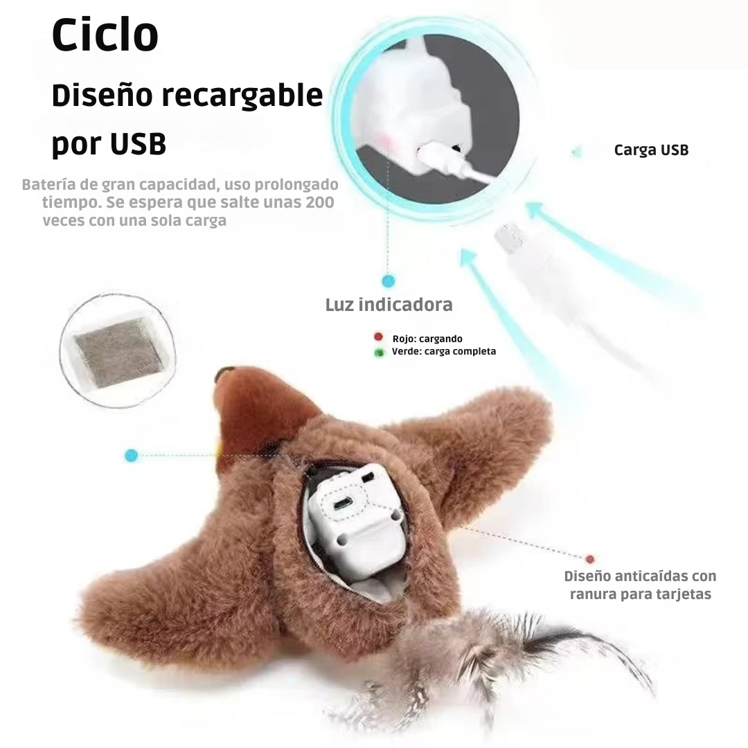Juguete Interactivo y Realista – Gorrión Volador para Gatos